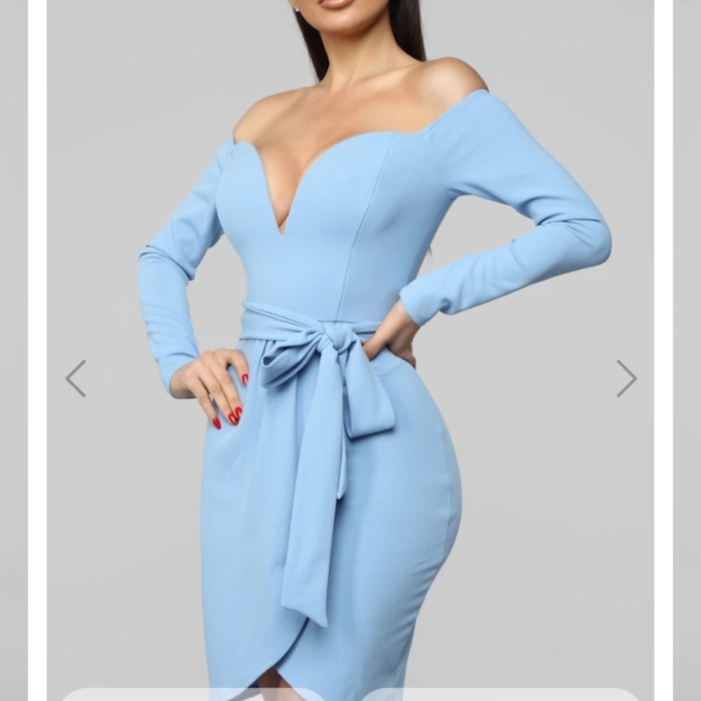Fashion Nova Baby Blue Mini Dress